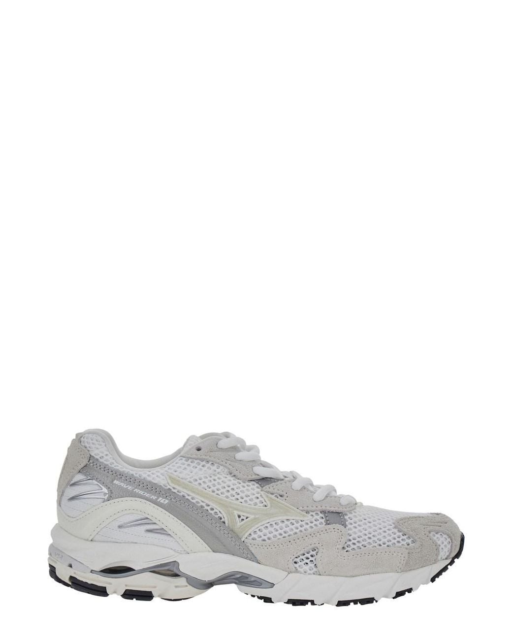 Mizuno White Wave Rider Gf Shoes With Cushioned Rubber Sole