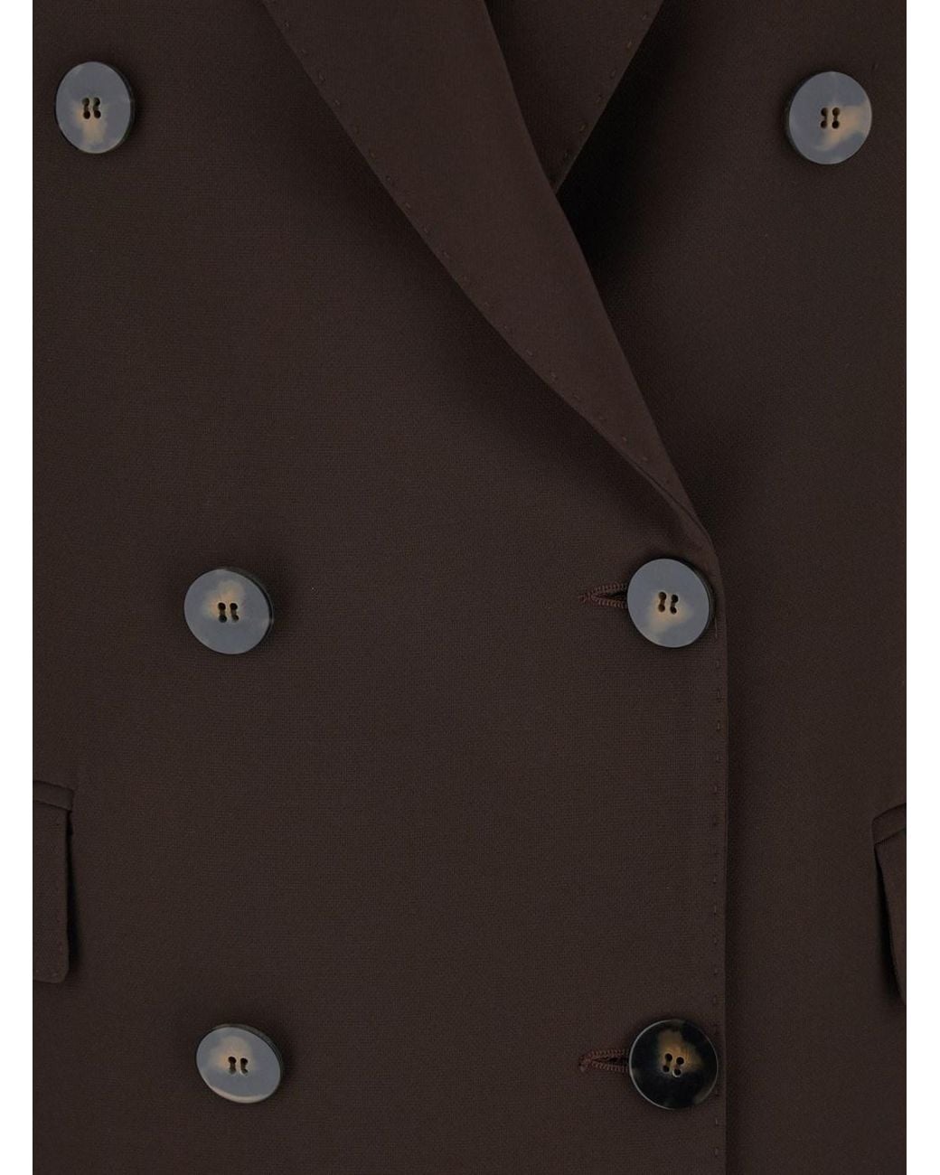 Le Plain Brown Double-Breasted Jacket With Peak Revers