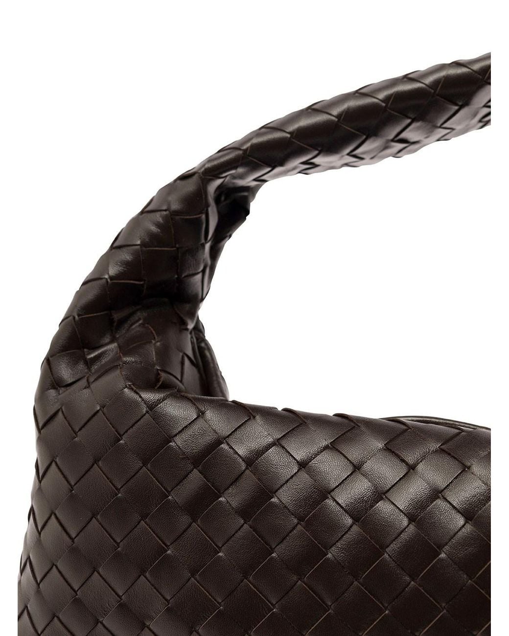 Bottega Veneta Black 'Hop Large' Shoulder Bag With Intreccio Motif