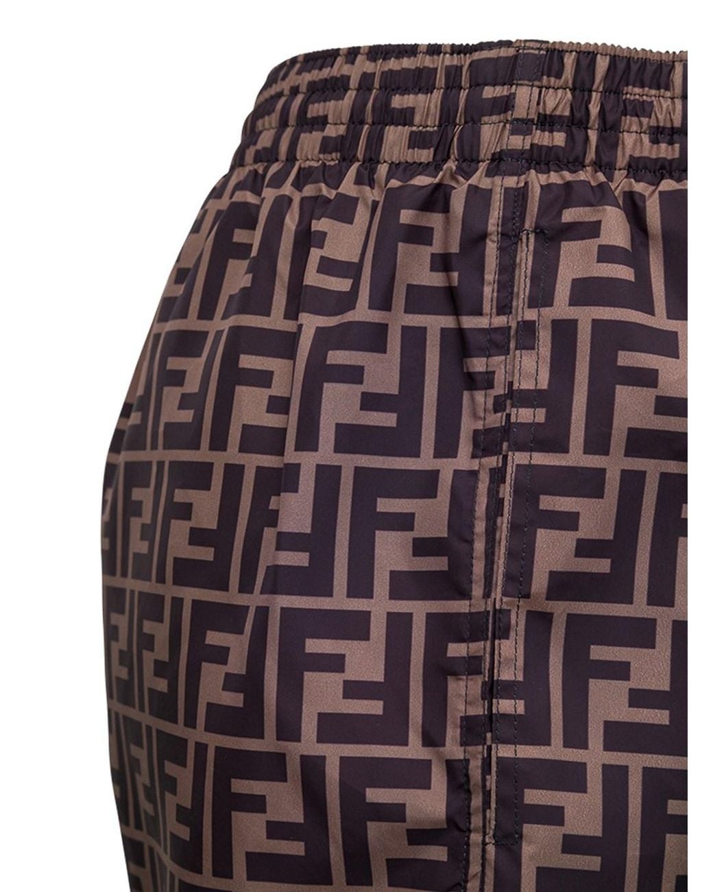 Fendi Blue Ff Fabric Swim Shorts for men