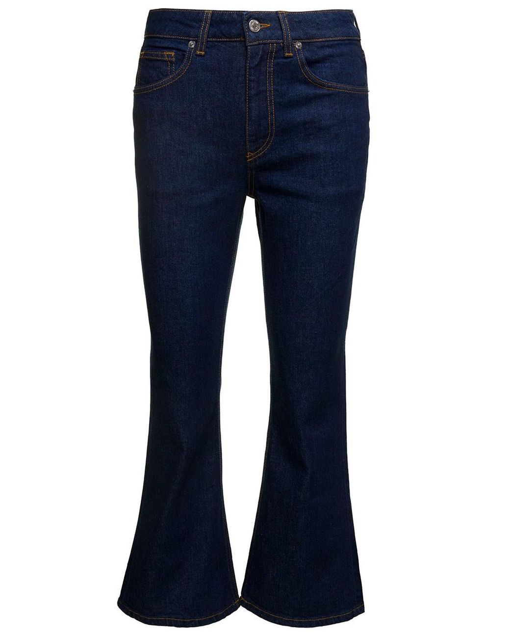 Grifoni 'nina' E Crop Flared Jeans In Cotton Denim Woman in Blue | Lyst
