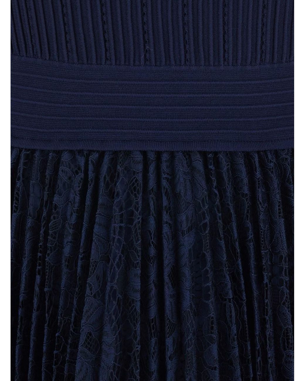 Jonathan Simkhai Blue Dress With Elastic Waist And Lace Design