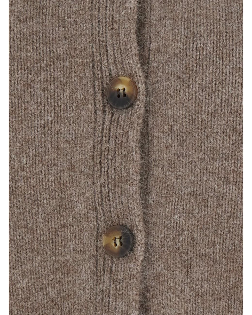 Loulou de Saison Brown 'Remus' Cardigan With Round Neck And Button Clo