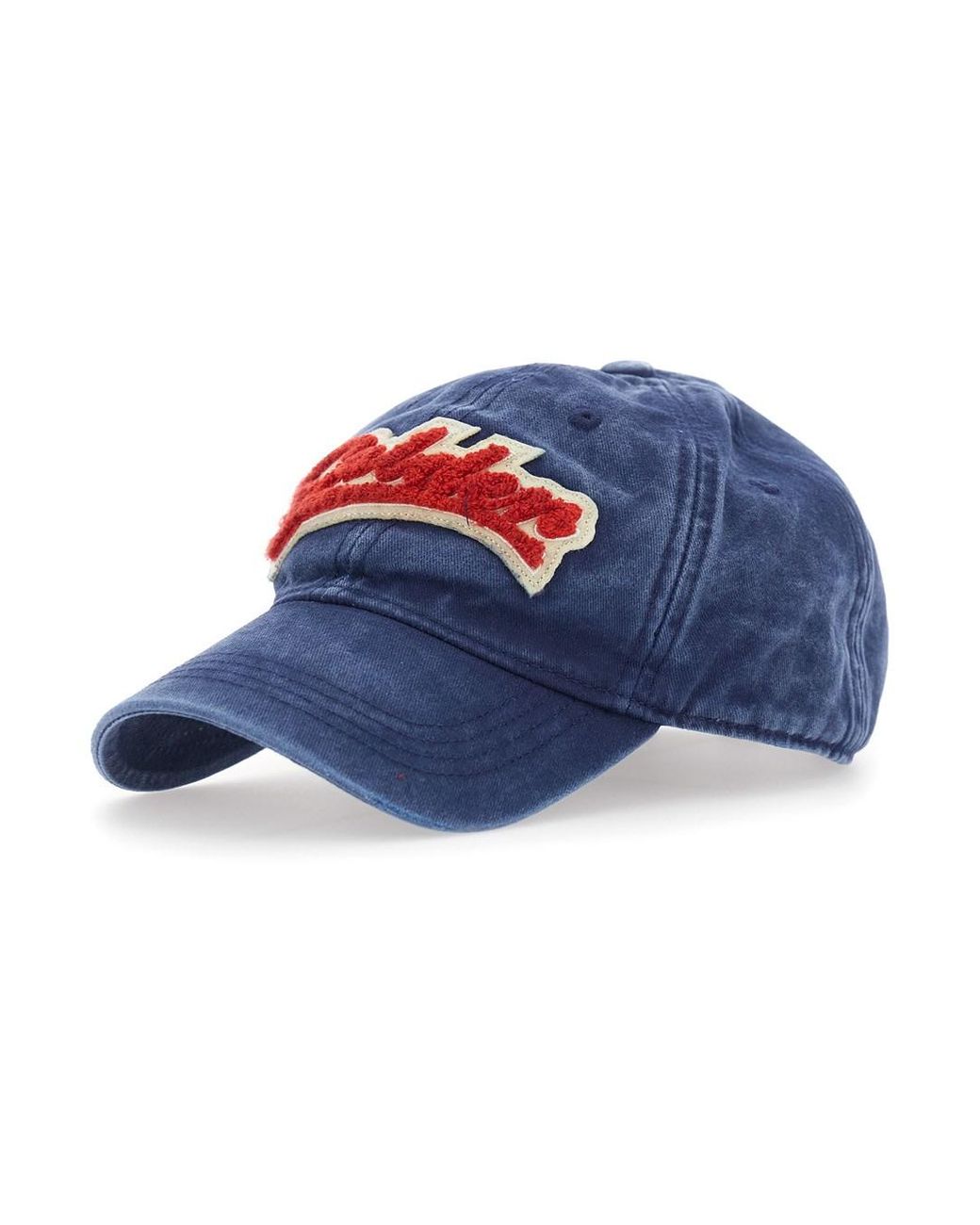 Golden Goose Deluxe Brand Blue Journey Hat With Logo And Cotton Fabric