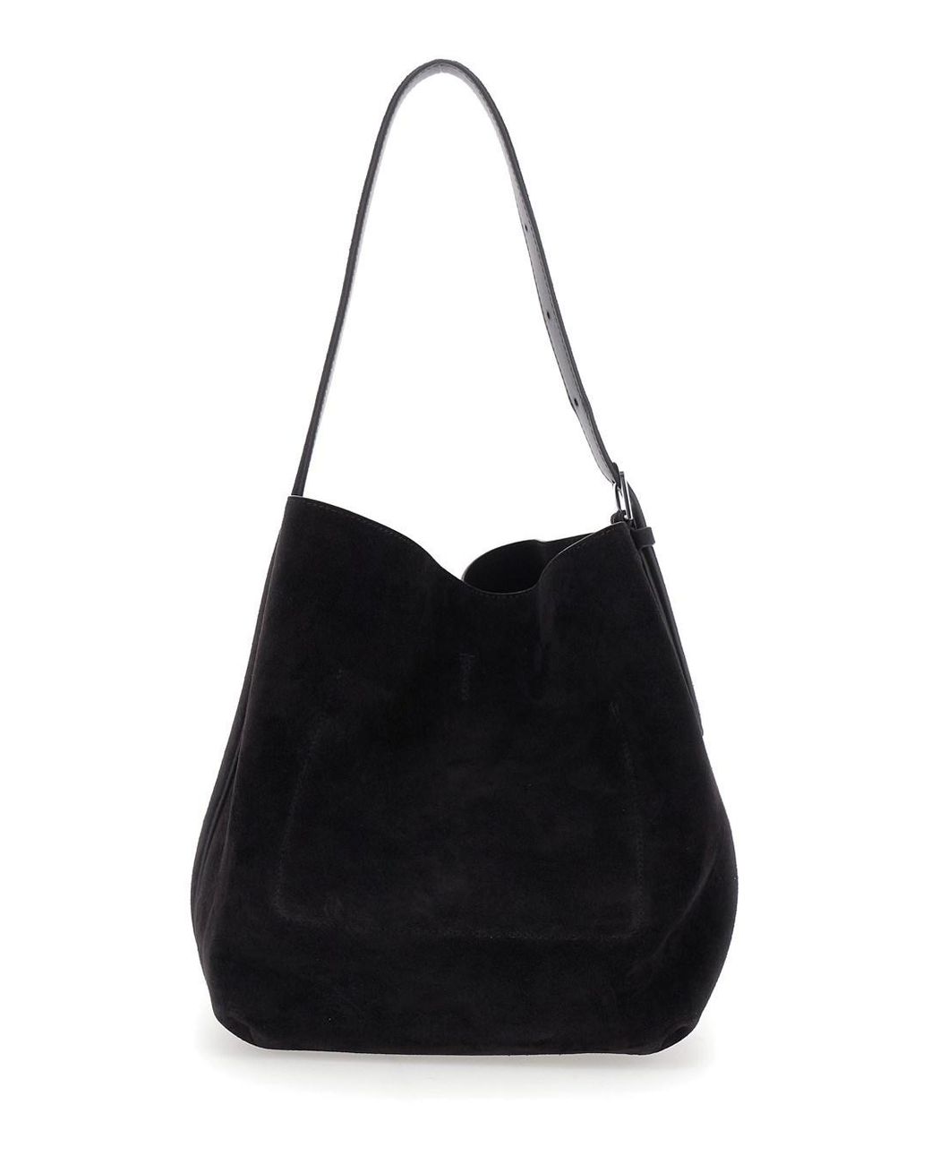 Totême Black 'Belted Medium' Handbag With Belt Handle Design
