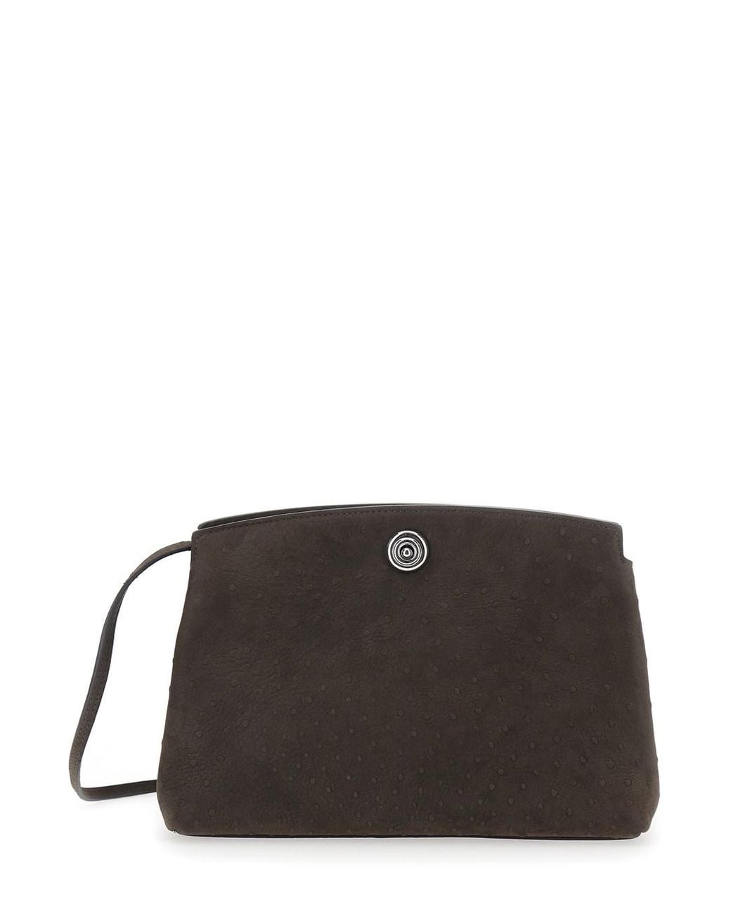 Liffner Black Clutch With Adjustable Shoulder Strap And Automatic Butt