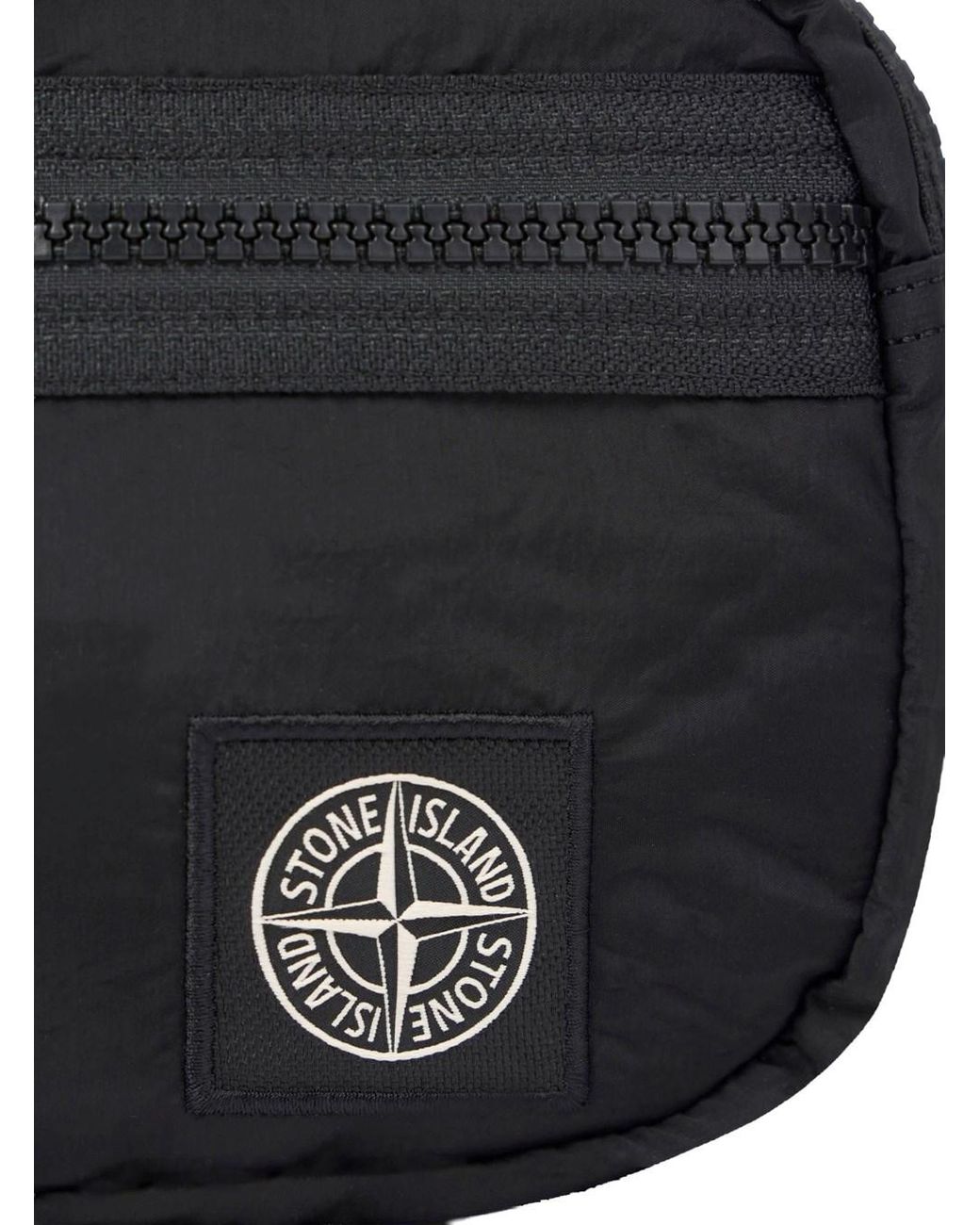 Stone Island Black Tech Fabric Belt Bag — Polyamide Backpacks for men