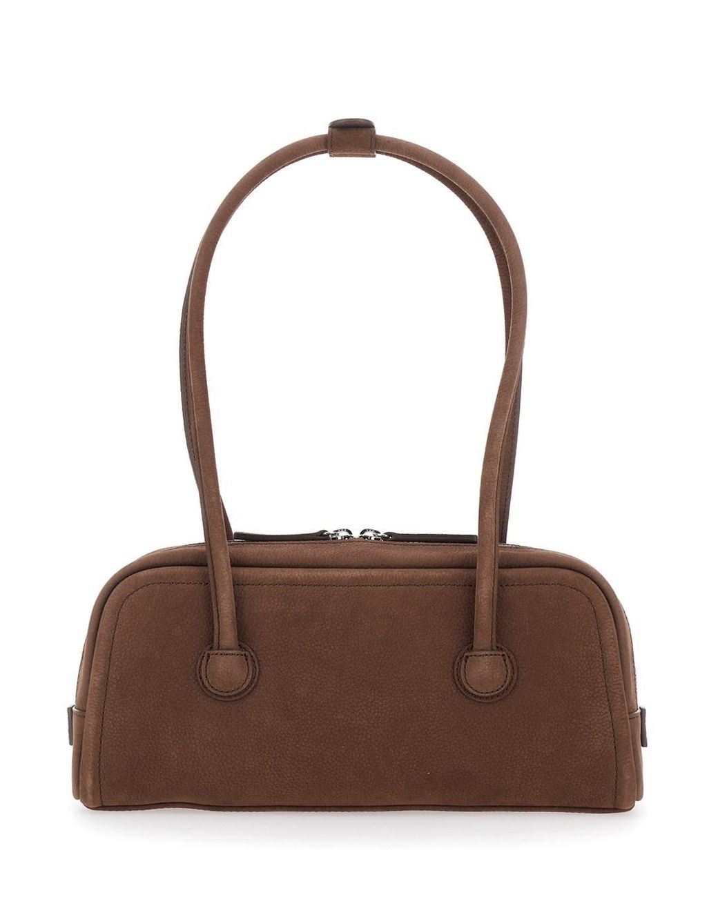 MARGE SHERWOOD Brown 'Soft Boston Ew' Shoulder Bag With Two Top Handles