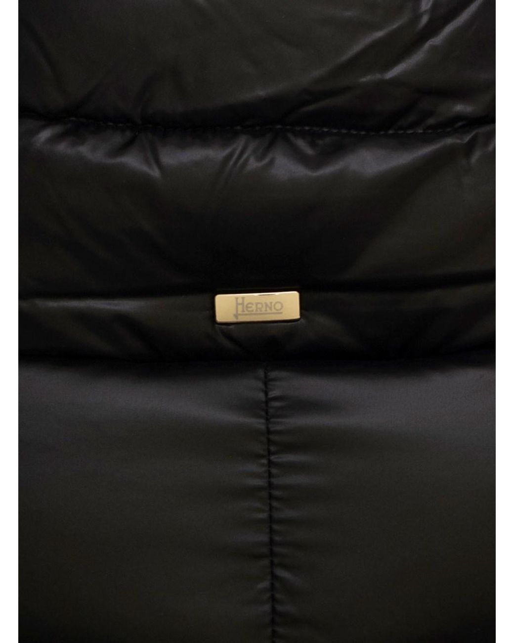 Herno Black Long Down Jacket Tech Fabric Polyamide Puffer