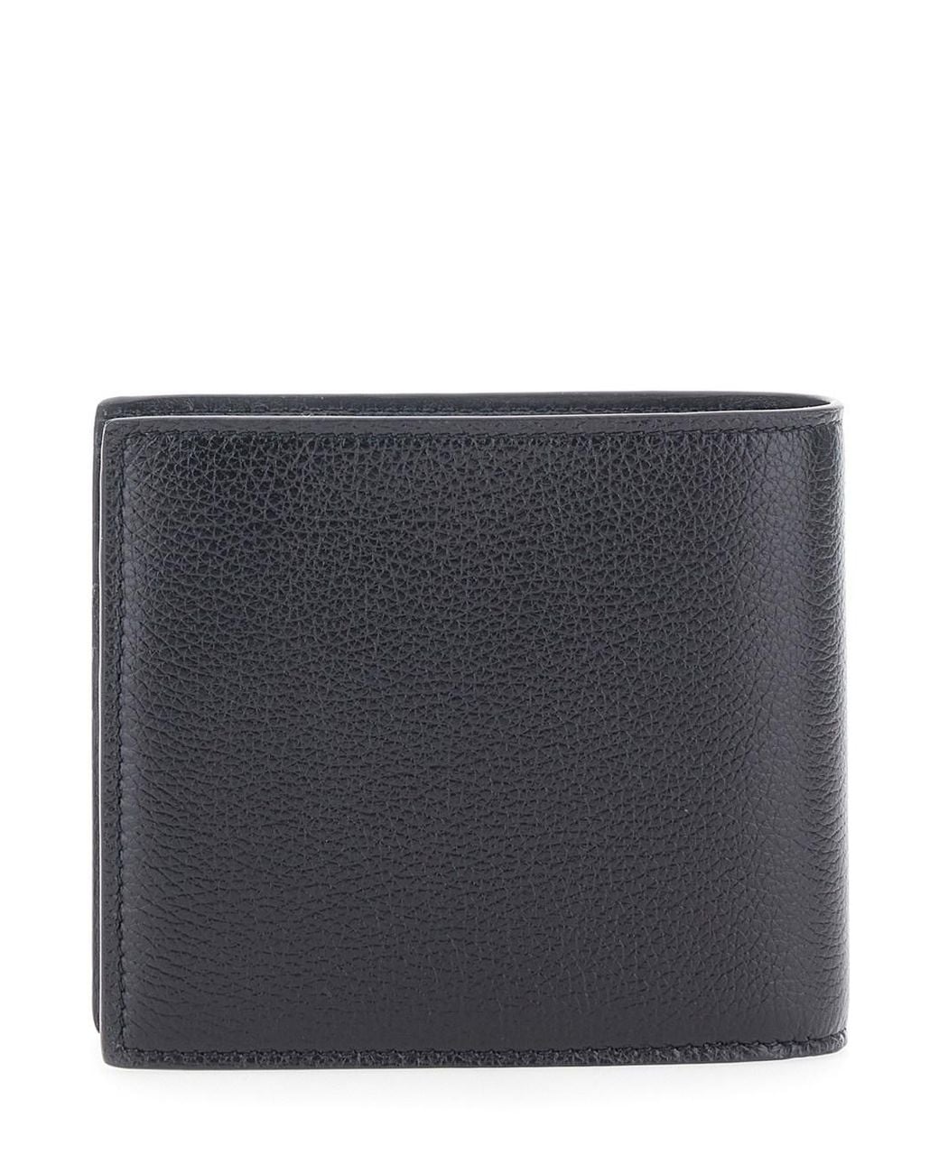 Fendi Black Bi-Fold Wallet With Ff Logo Plaque for men