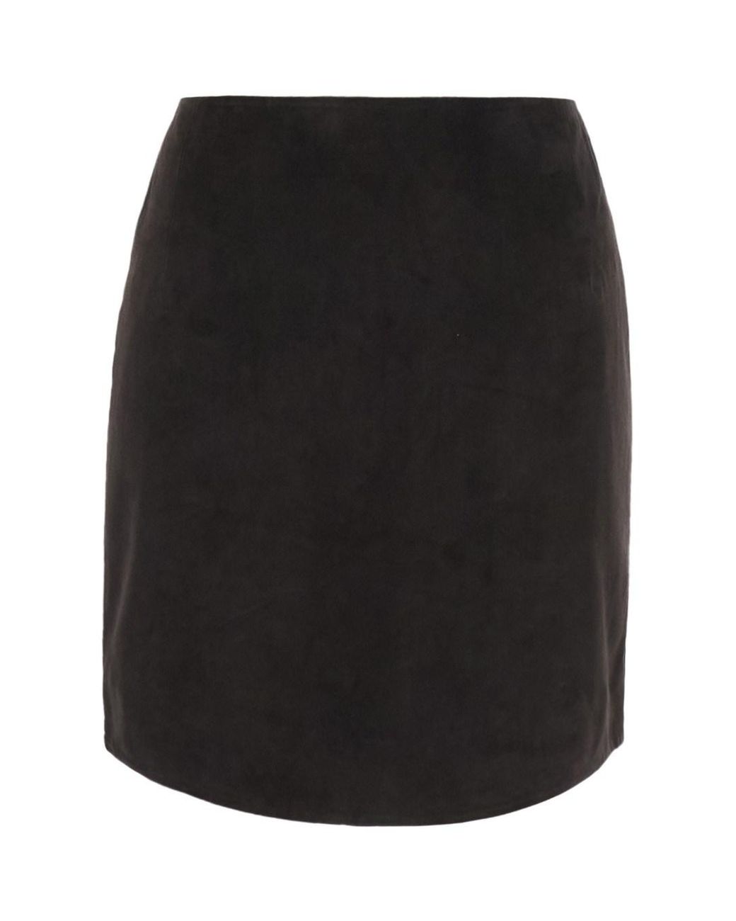 ROTATE BIRGER CHRISTENSEN Black Miniskirt Suede Leather Skirt