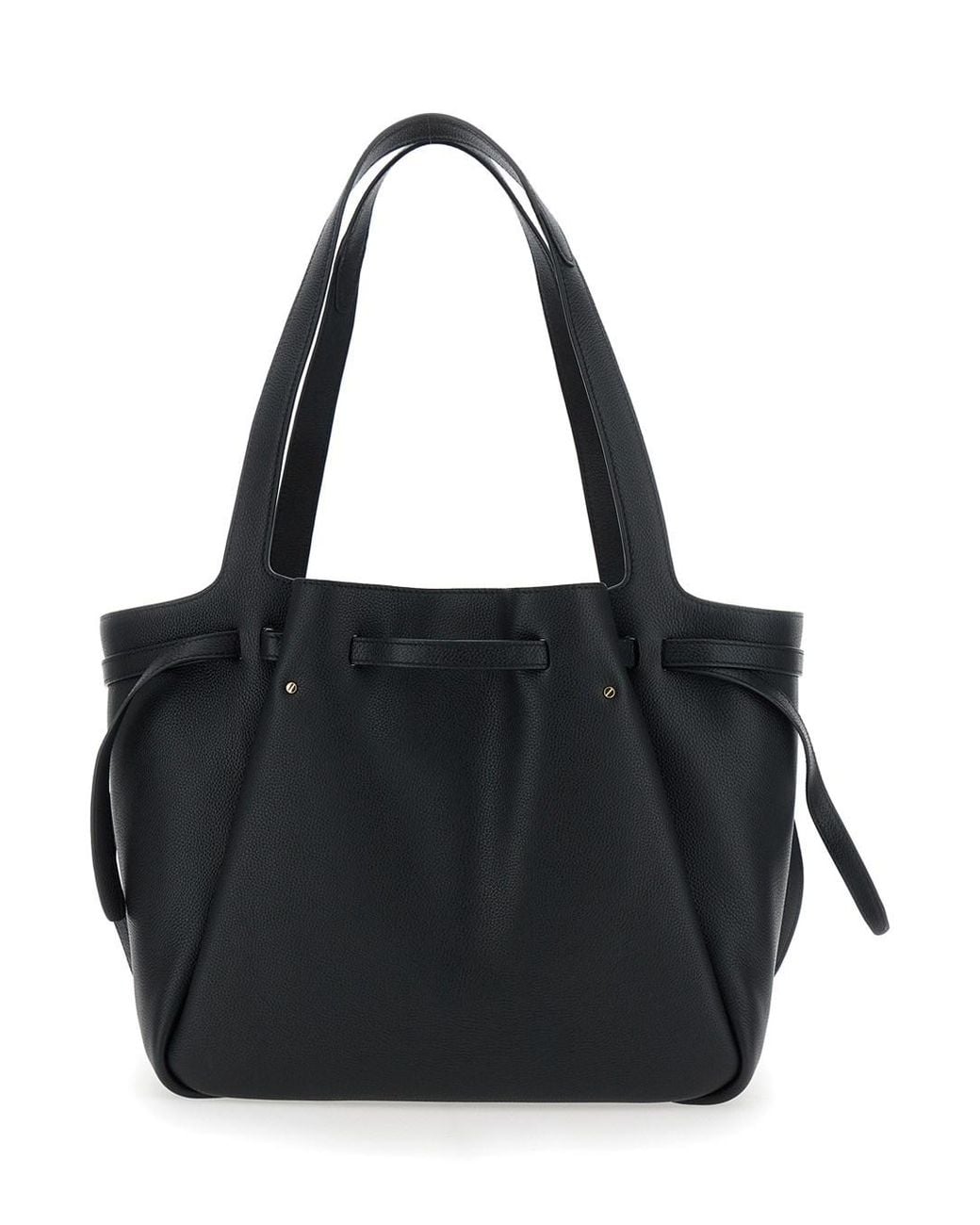 Tory Burch Black Shopping Bag 'Romy' With Adjustable Drawstring Closure And