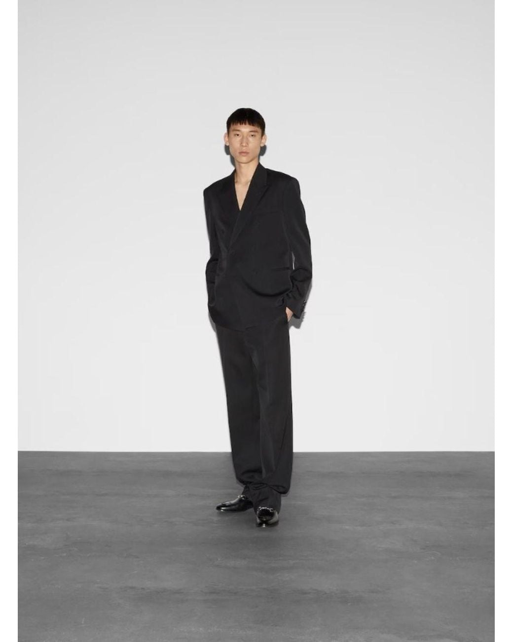 Gucci Black Double-Breasted Suit With G Detail for men