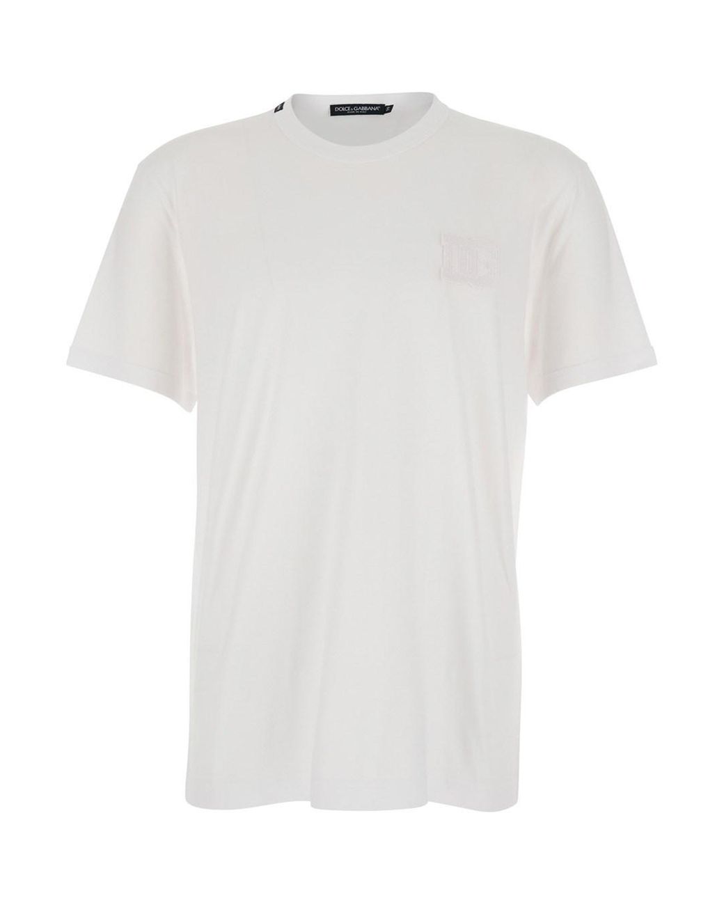 Dolce & Gabbana White Manica Corta Logo Dg for men