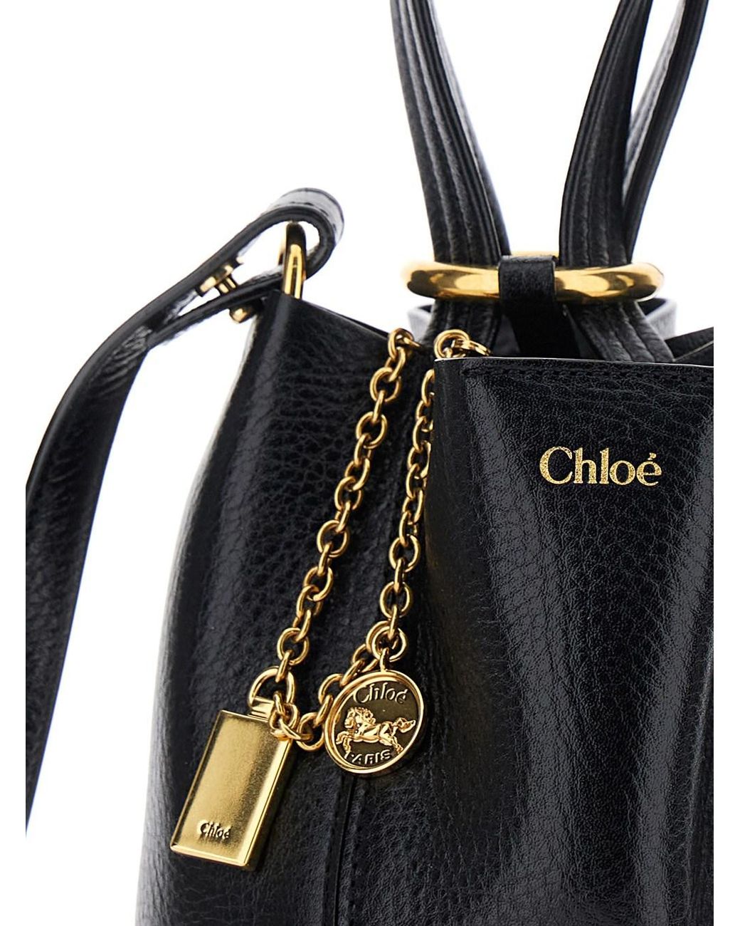 Chloé Black Shoulder Bag Spin Leather