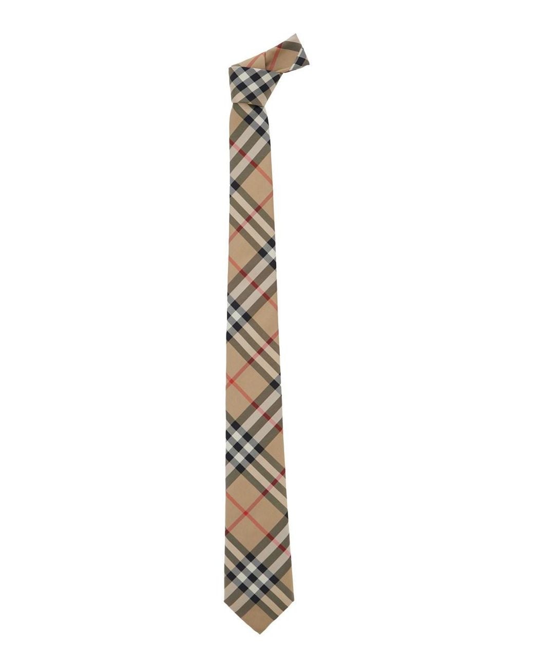 Burberry Metallic Tie With Check Motif, Silk Ties & Bow for men