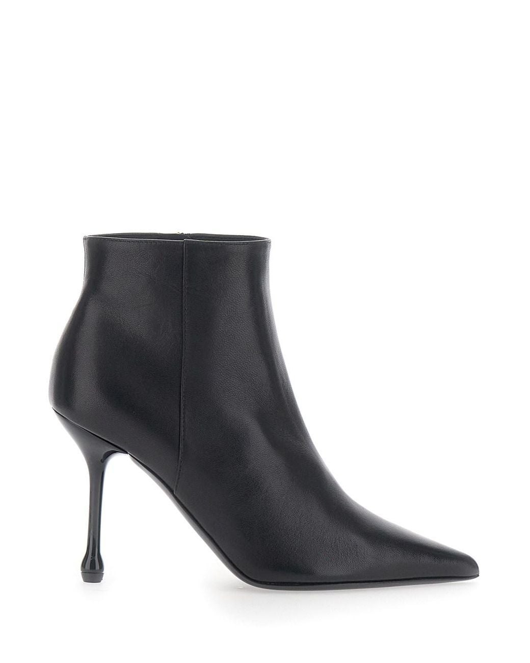 Le Plain Black Bootie 90 Ankle Boots With Fabric Upper