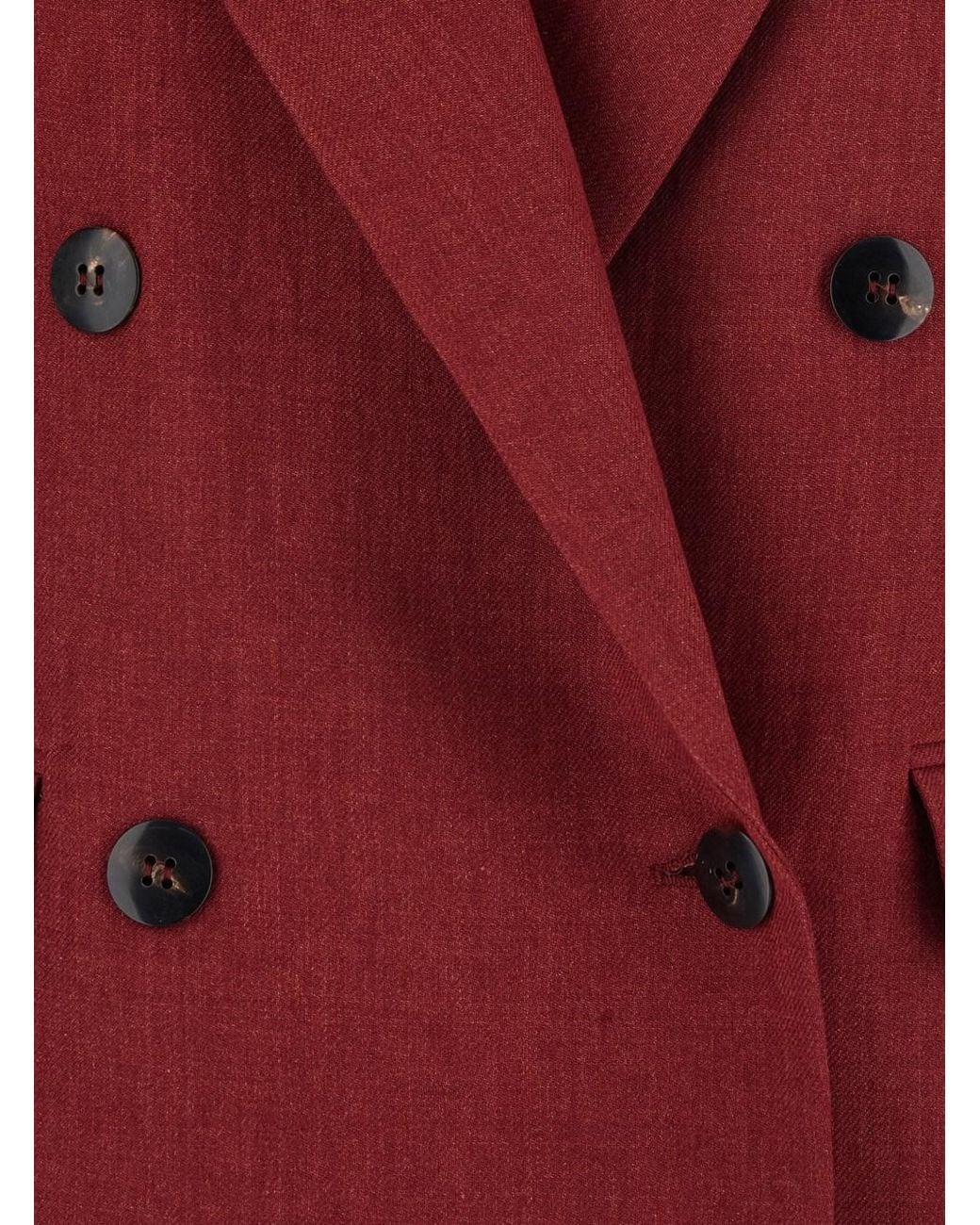 Max Mara Red Double-Breasted Gilet Mstaia Linen
