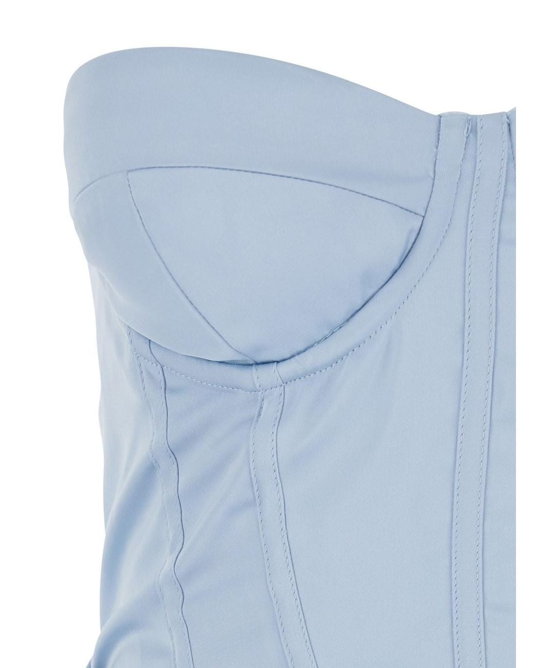 ROTATE BIRGER CHRISTENSEN Blue Dress Satin Corset Maxi
