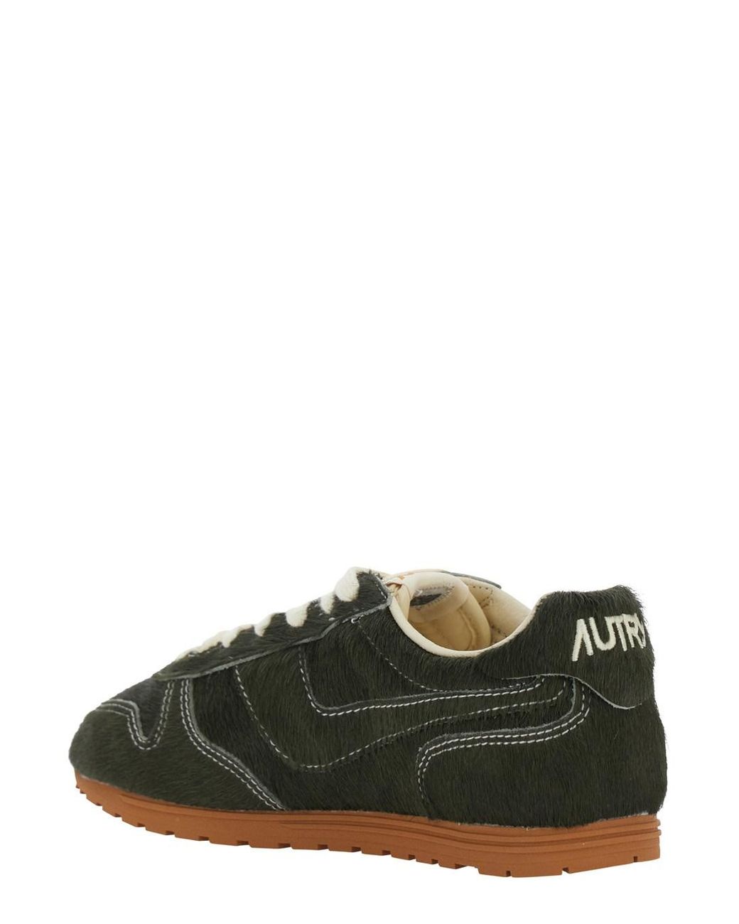 Autry Green Low-Top Sneakers Windspin Suede Cow Leather Trainers
