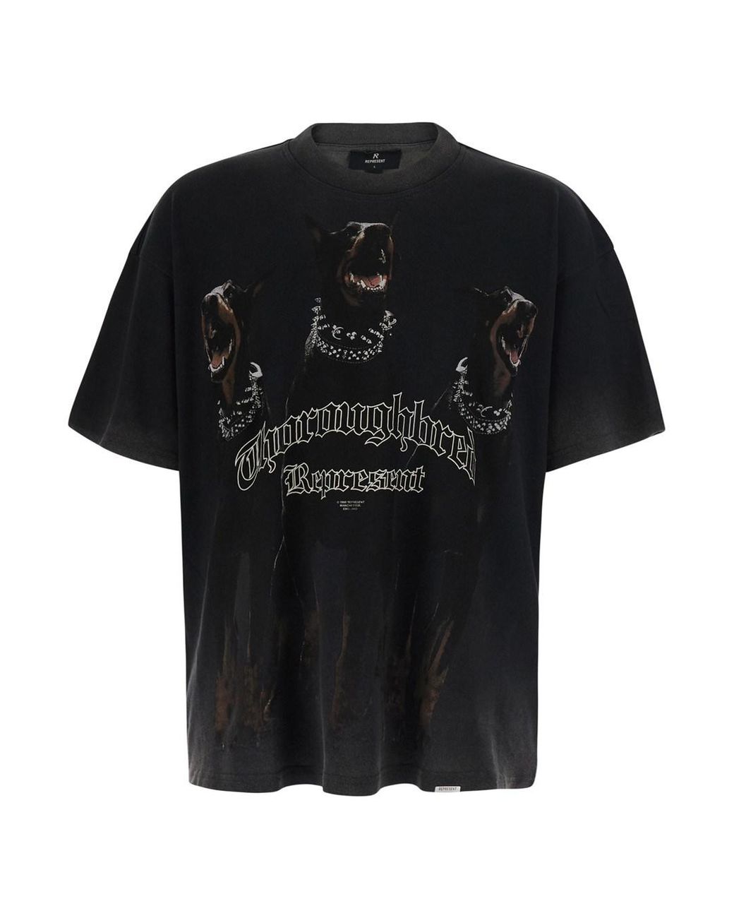 Represent Black T-Shirt Crew Neck Cotton T-Shirts for men