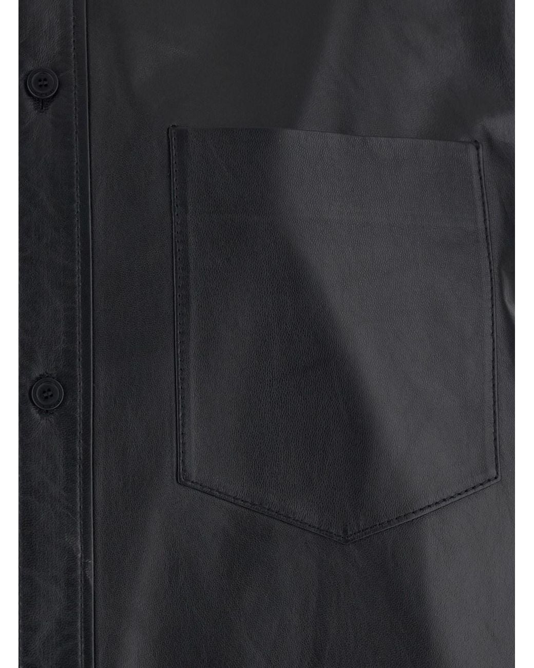Balenciaga Black Shirt With Classic Collar And Front Pocket