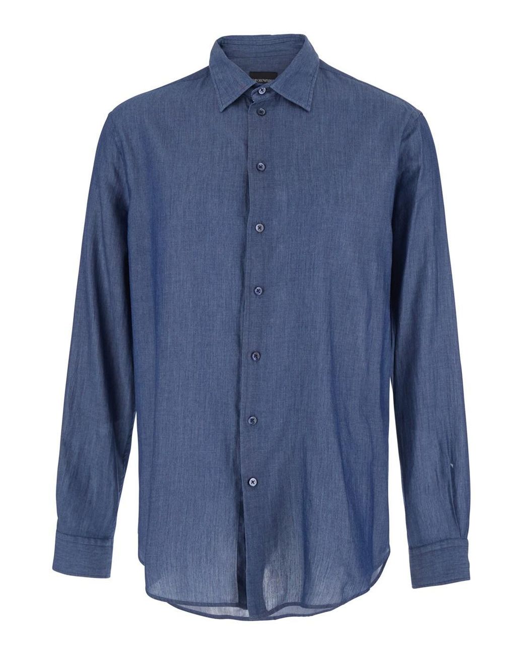 Emporio Armani Blue Shirt With Pointed Collar for men