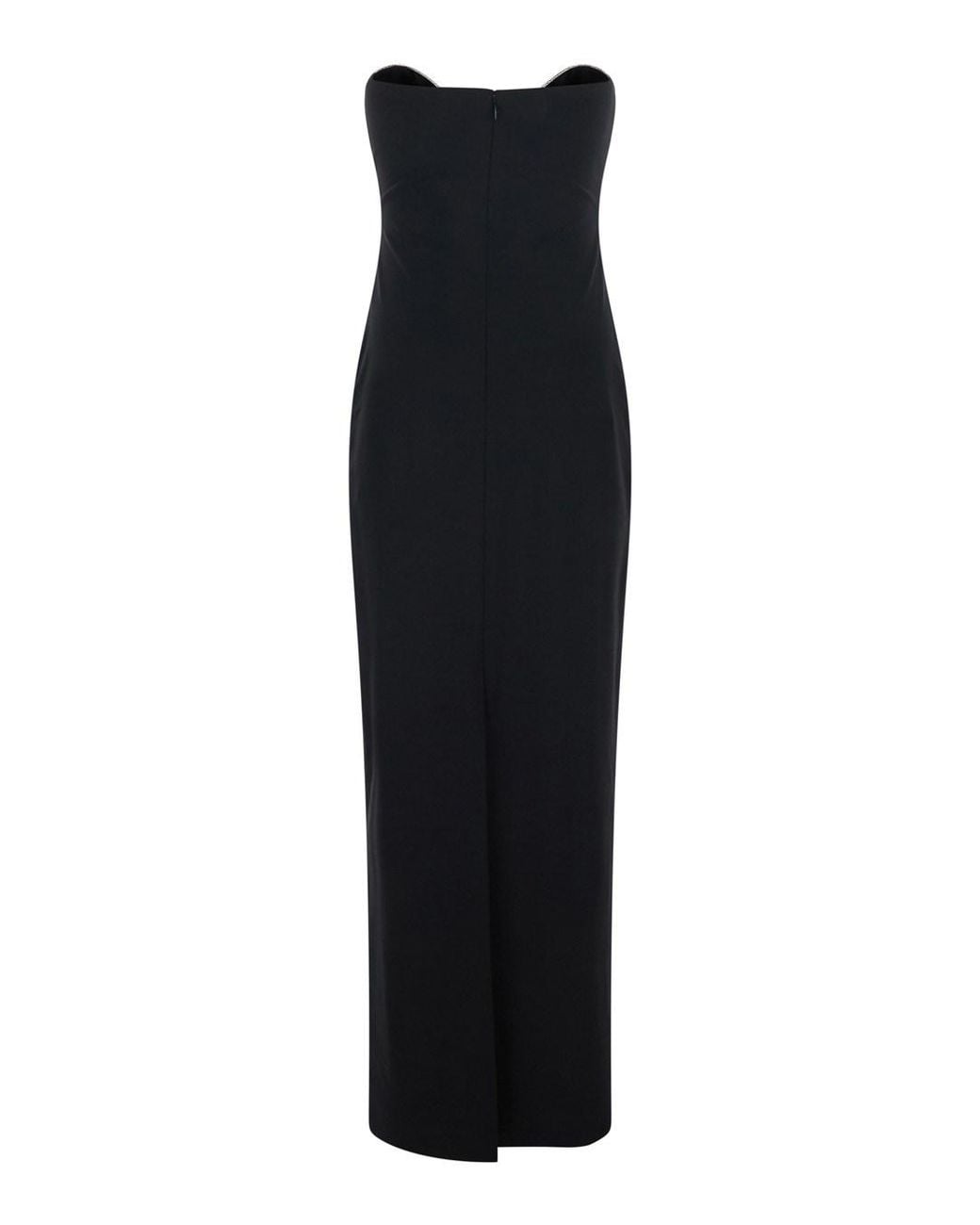 Solace London Black 'Somber' Long Sleeveless Dress With Sweetheart Nec