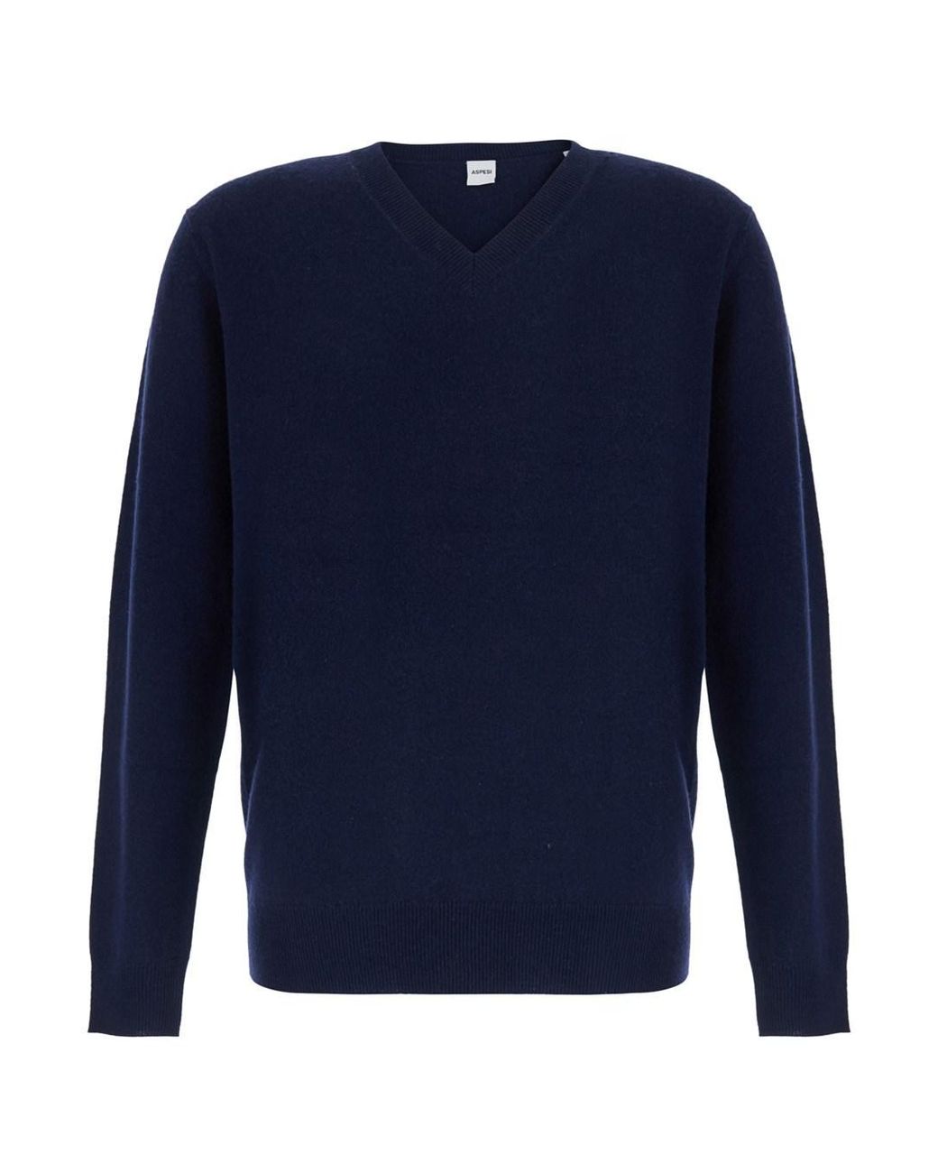 Aspesi Blue High Neck Wool And Cashmere Sweater Tops for men
