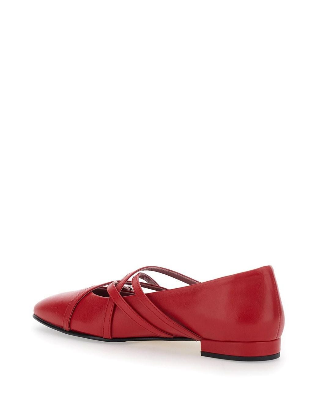 CAREL PARIS Red 'Eloise' Ballet Shoes With Criss-Crossed Adjustable Straps I