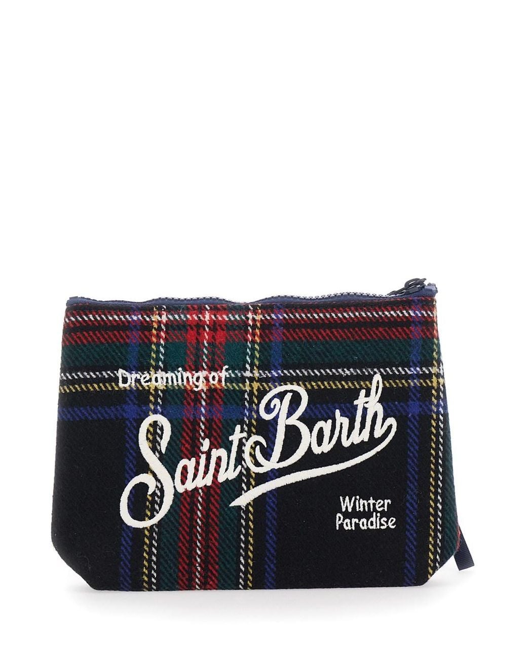 Mc2 Saint Barth Blue Aline Wool Pouch Handbag