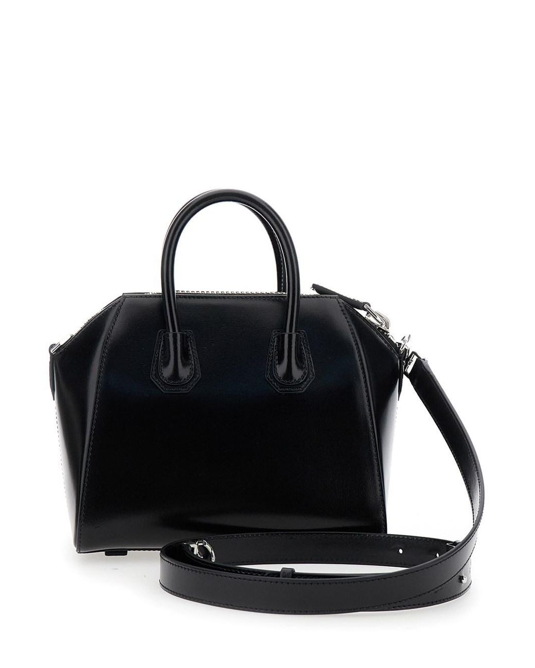 Givenchy Black Handbag 'Antigona' With Laminated Logo
