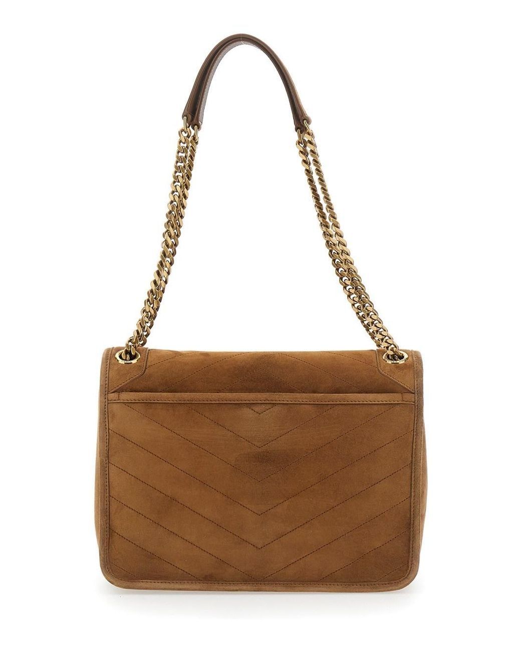 Saint Laurent Brown 'Niki Medium' Crossbody Bag With Metal Ysl Plaque On The Front