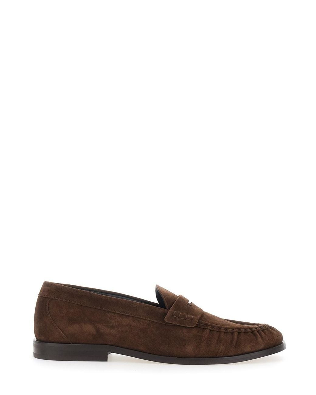 VINNY'S Brown Loafers With Almond Toe And Low Heel for men