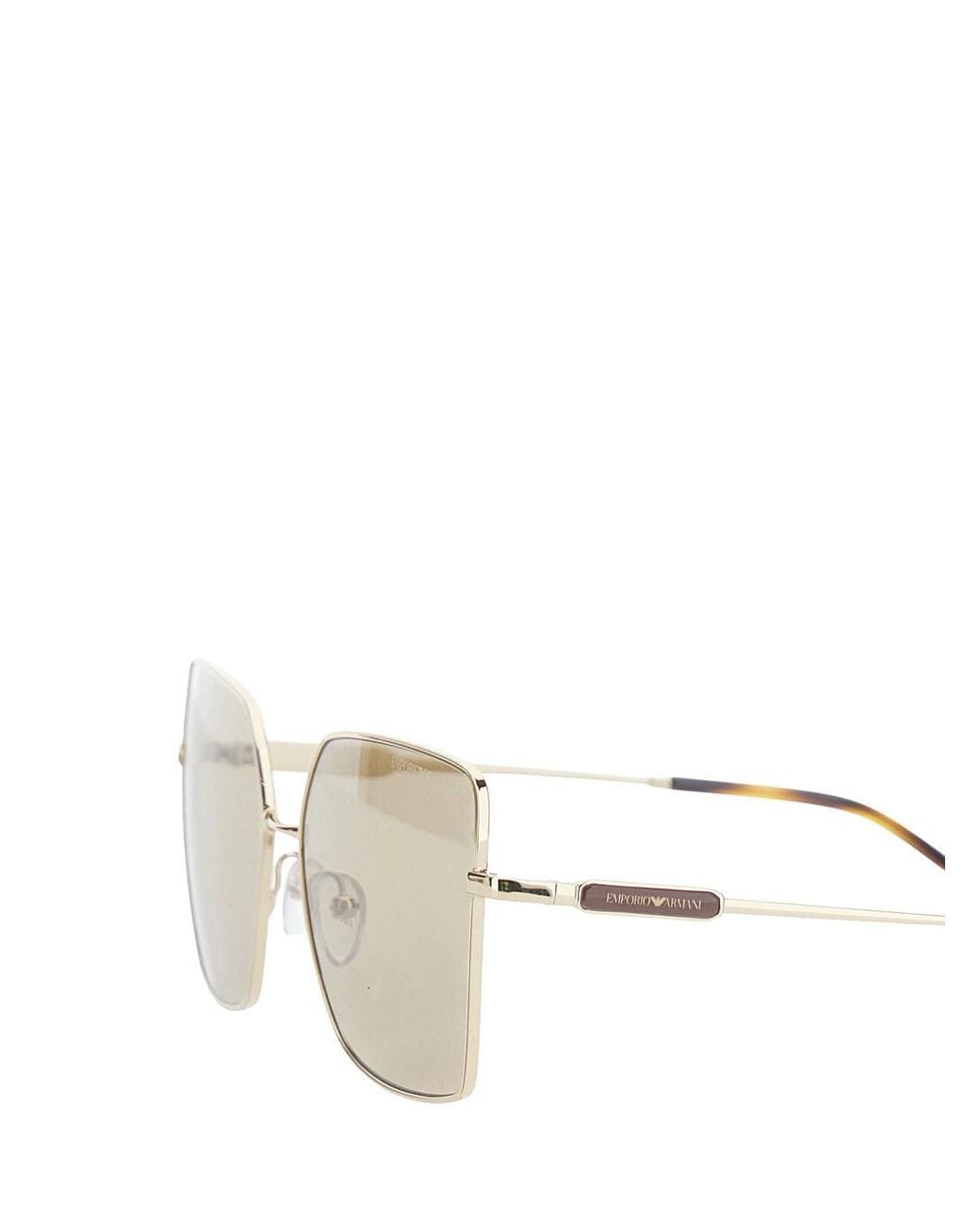 Emporio Armani Metallic Sunglasses With Square Lenses And Logo Plaque