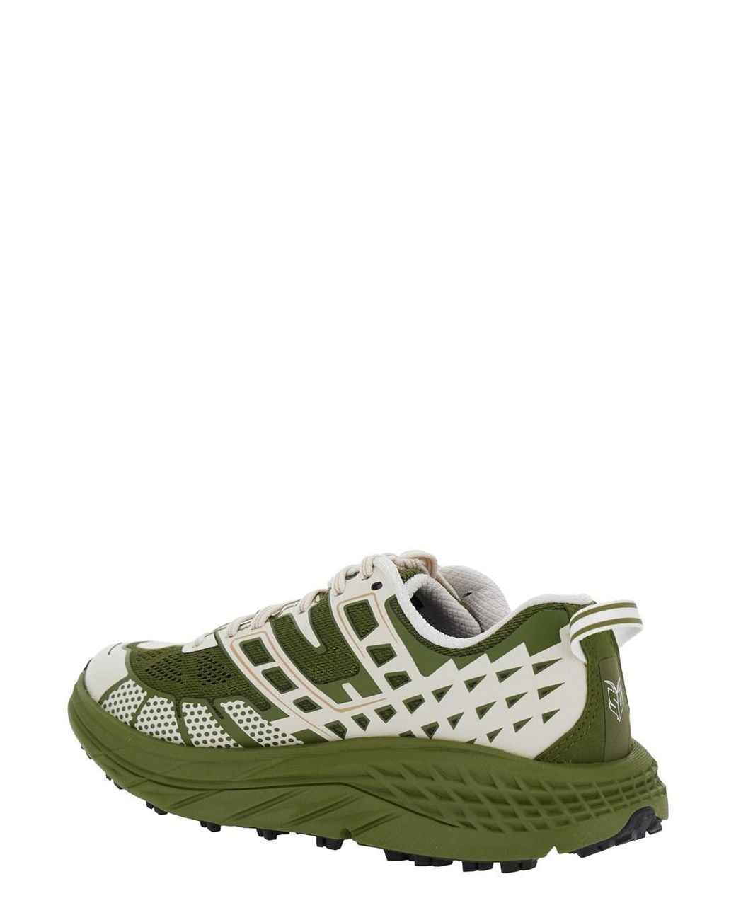 Hoka One One Green Low Top Sneakers With Geometric Motif