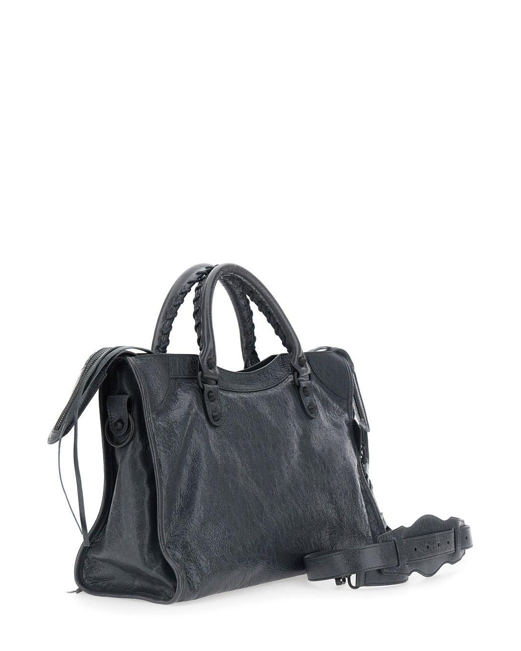 Balenciaga Black 'Le City Bag' Medium Handbag With Adjustable And Remov
