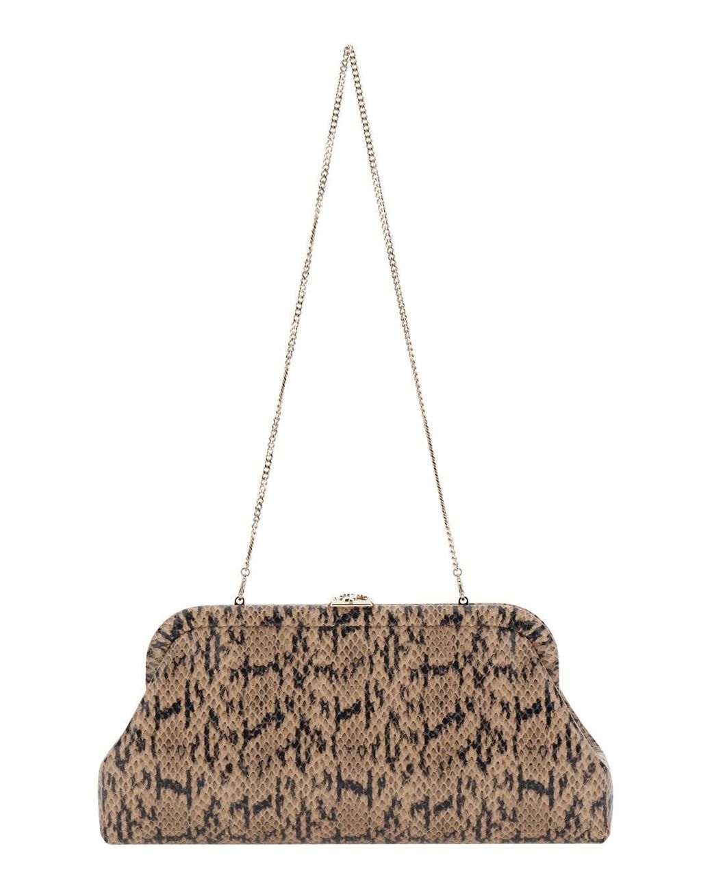 Jimmy Choo Natural Emmie Kigali Snake Printed With Brass Details And For Calf Clutches Pochettes