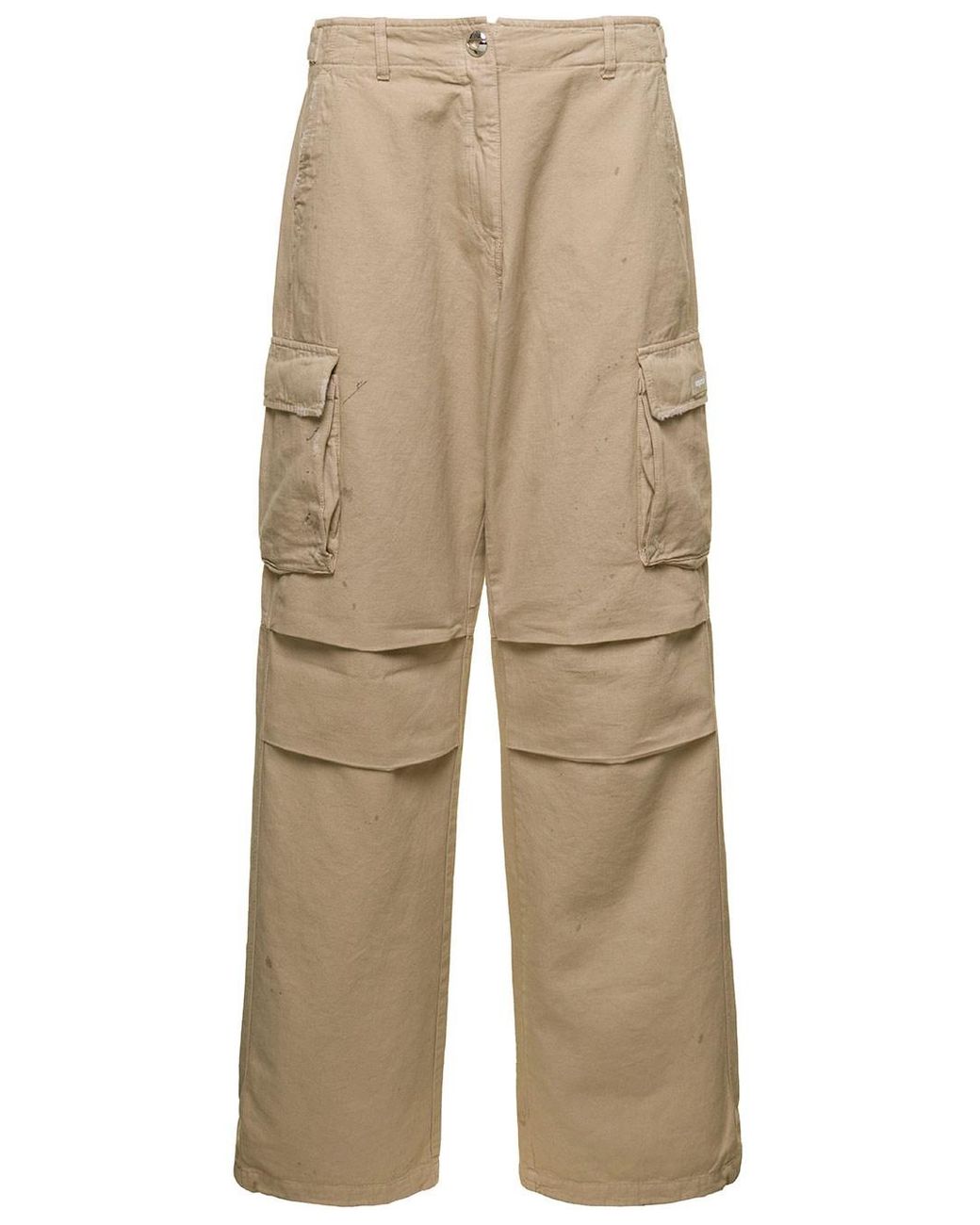 Coperni Wide Leg Cargo Pants In Cotton Woman in Natural | Lyst