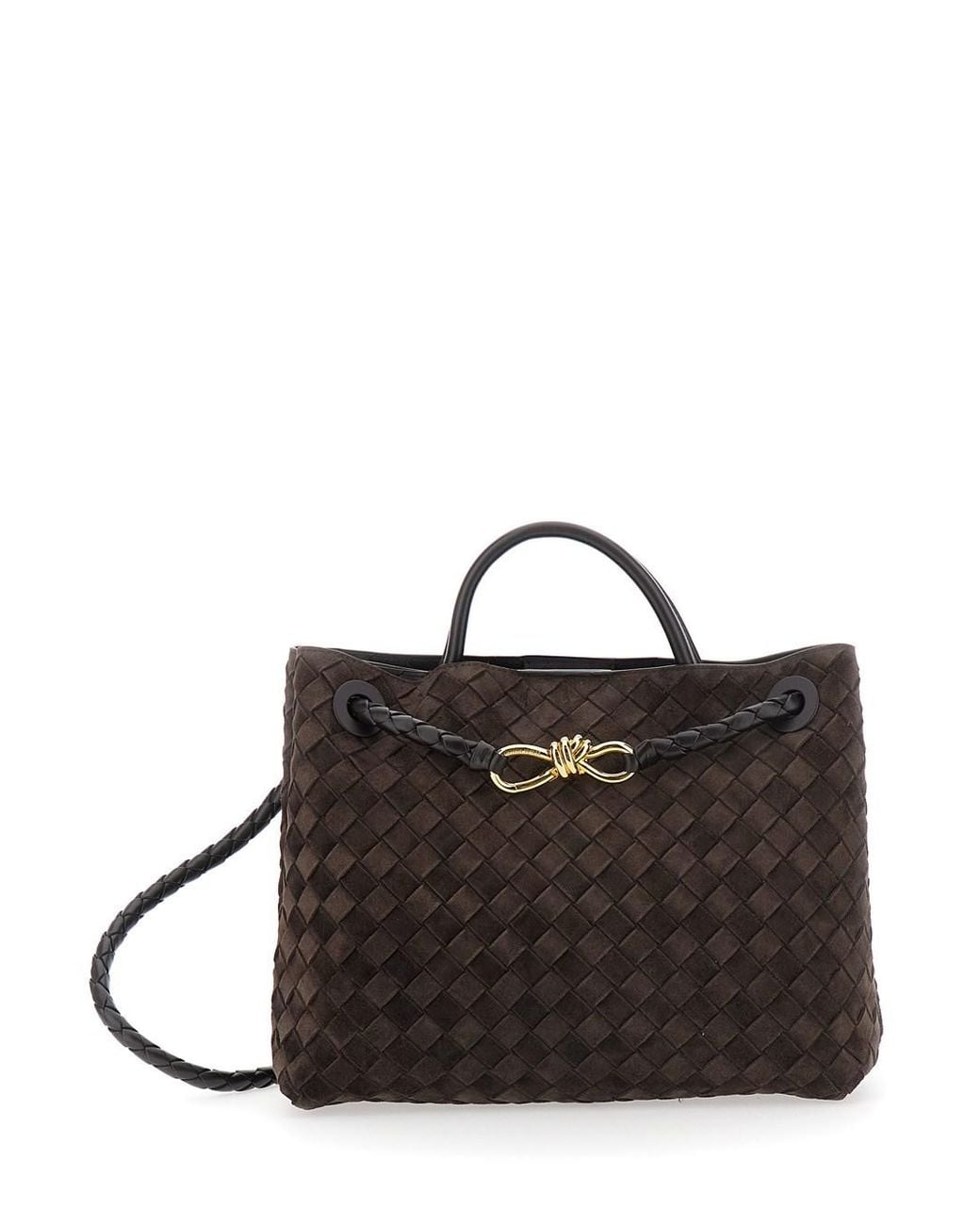 Bottega Veneta Black 'Andiamo' Handbag With Sliding Shoulder Strap And