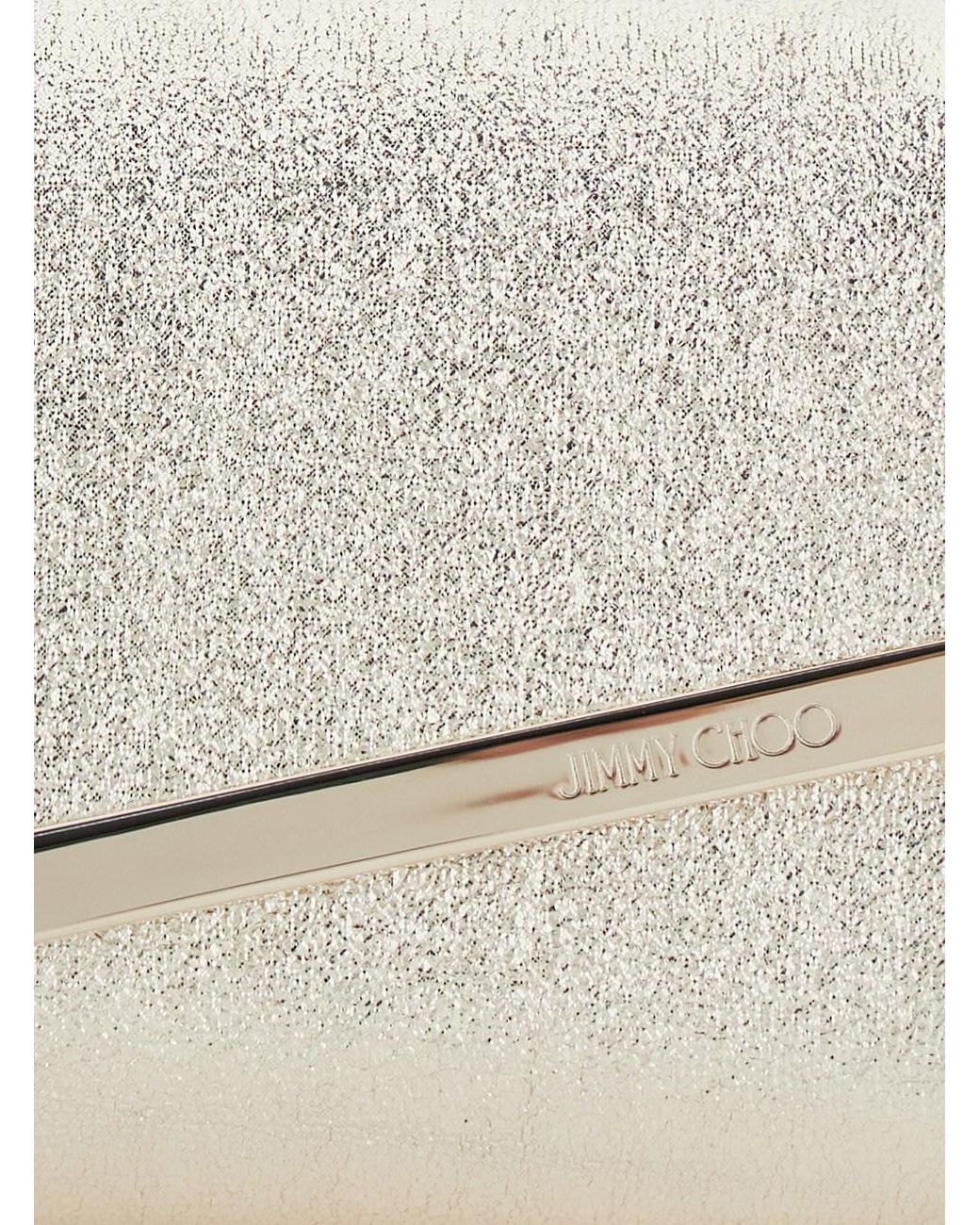 Jimmy Choo White Clutch Pouch Emmie Leather-Blend