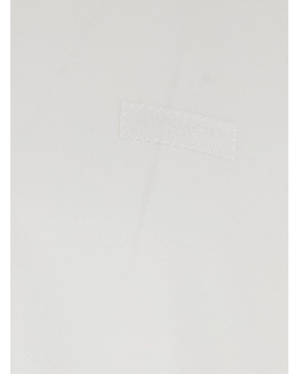 Givenchy White Crew Neck T-Shirt With Chest Logo Patch for men