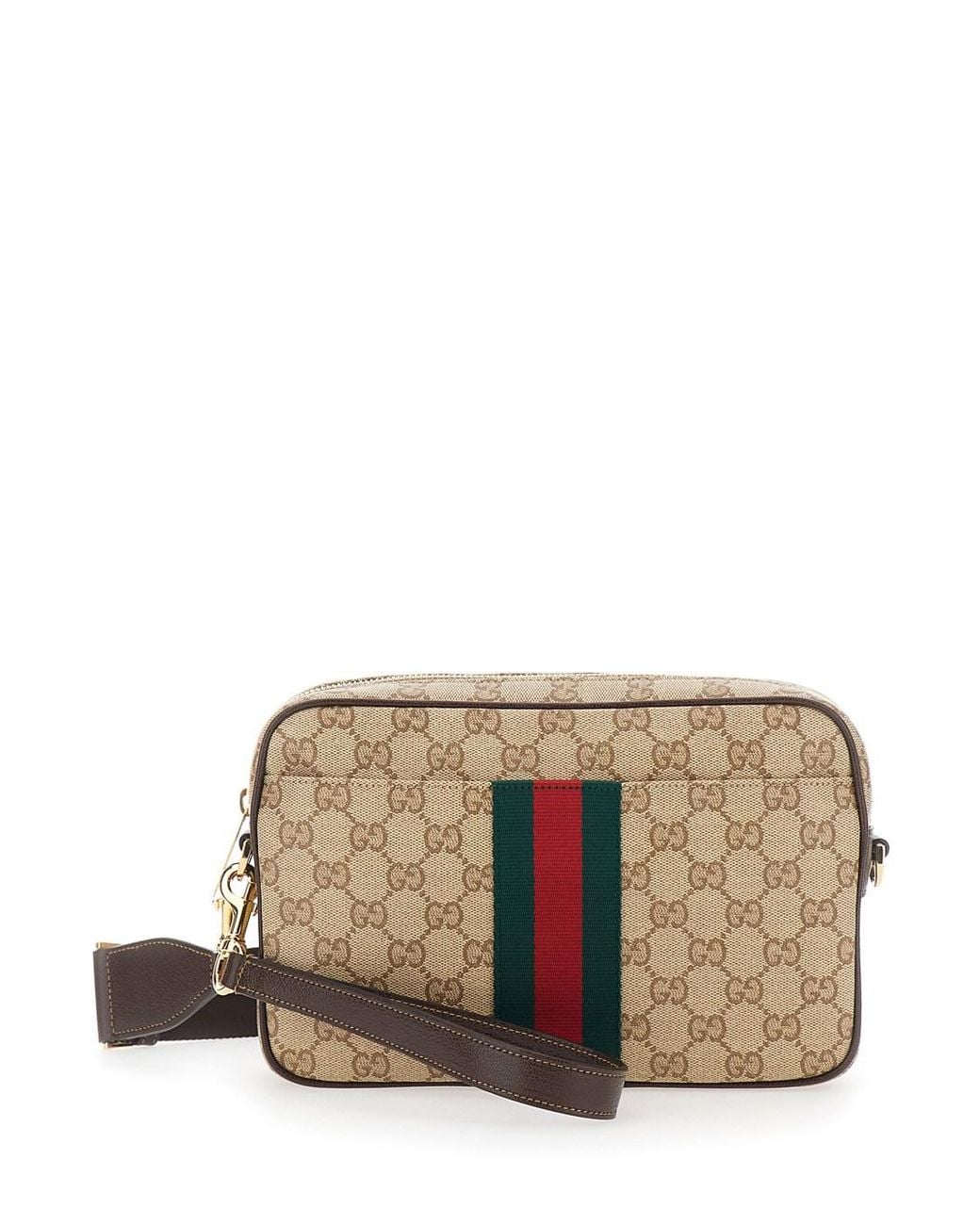 Gucci Natural Crossbody Bag With Web On The Front And Adjustable And Removable Strap for men