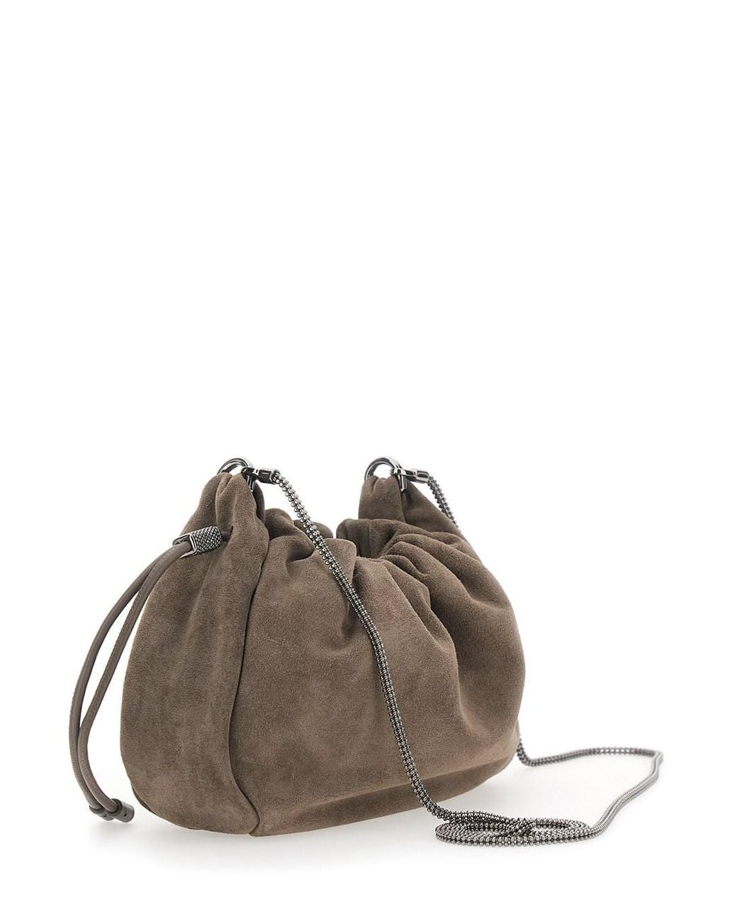 Brunello Cucinelli Brown Borsa Bucket Mellow Mini