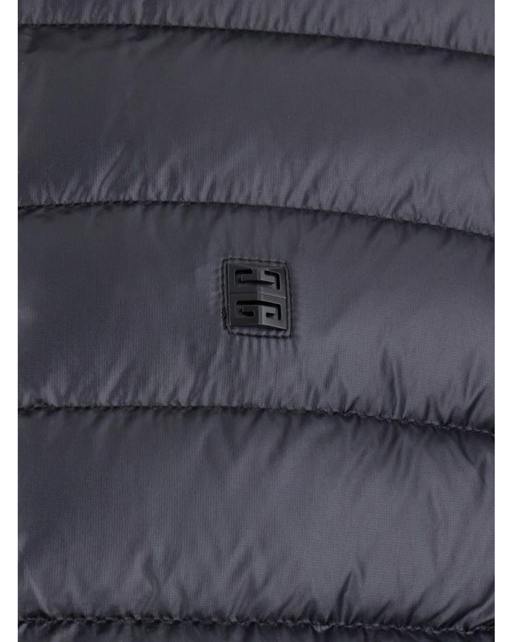 Givenchy Gray High Neck Down Jacket With Logo Detail for men