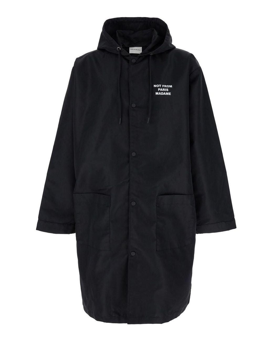 Drole de Monsieur Black 'La Parka Slogan' Parka With Hood With Drawstr for men