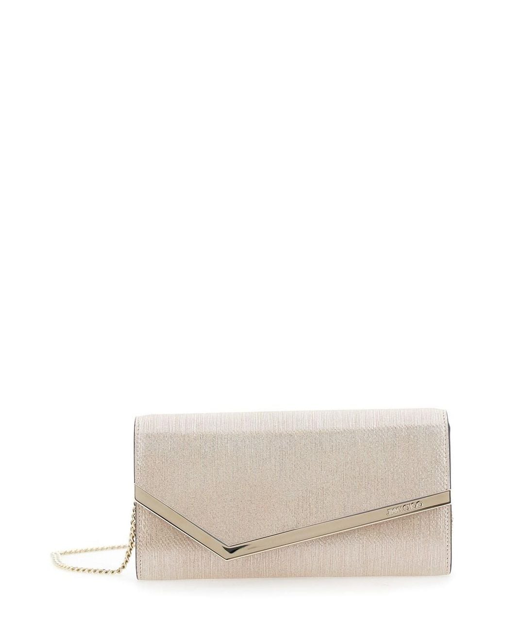 Jimmy Choo Clutch 'Emmie' With Chain Strap And Logo Lettering Imprinted ...