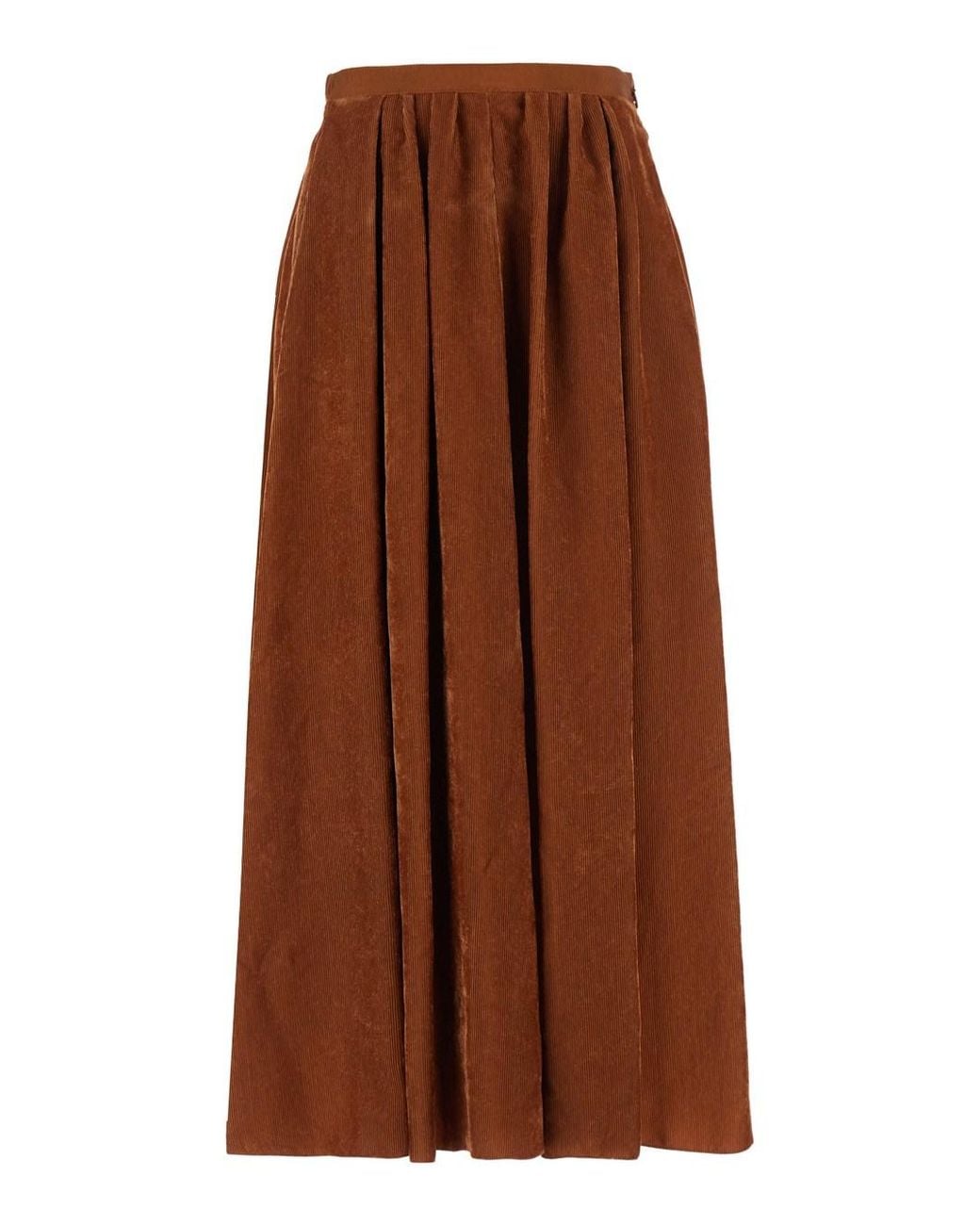 Forte_forte Brown Pleated Long Skirt