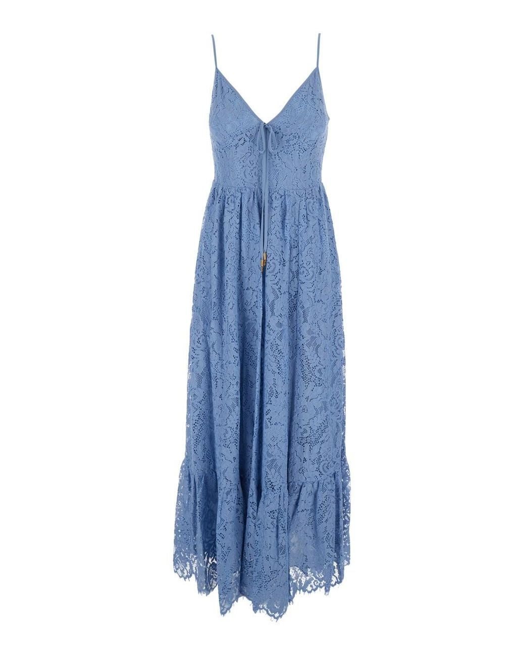 Michael Kors Blue Long Dress Cotton-Blend