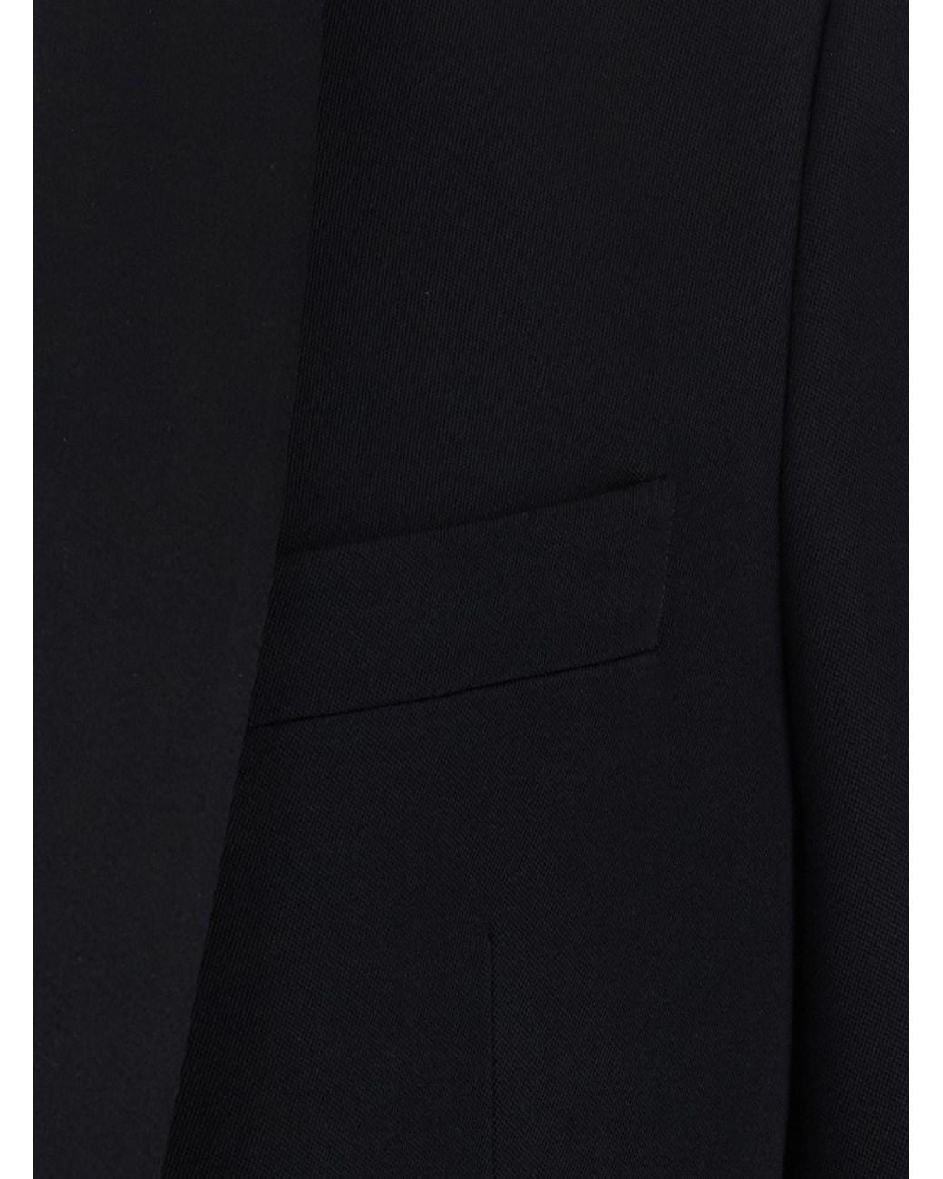 Emporio Armani Blue Wool & Elastane Lapel Blazer With Side Pockets for men